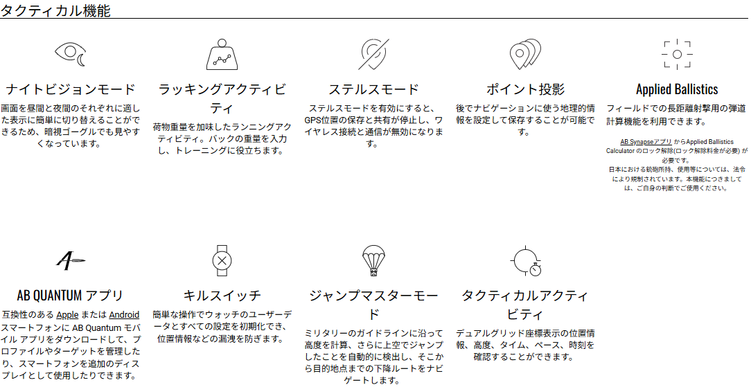 タクティカル機能